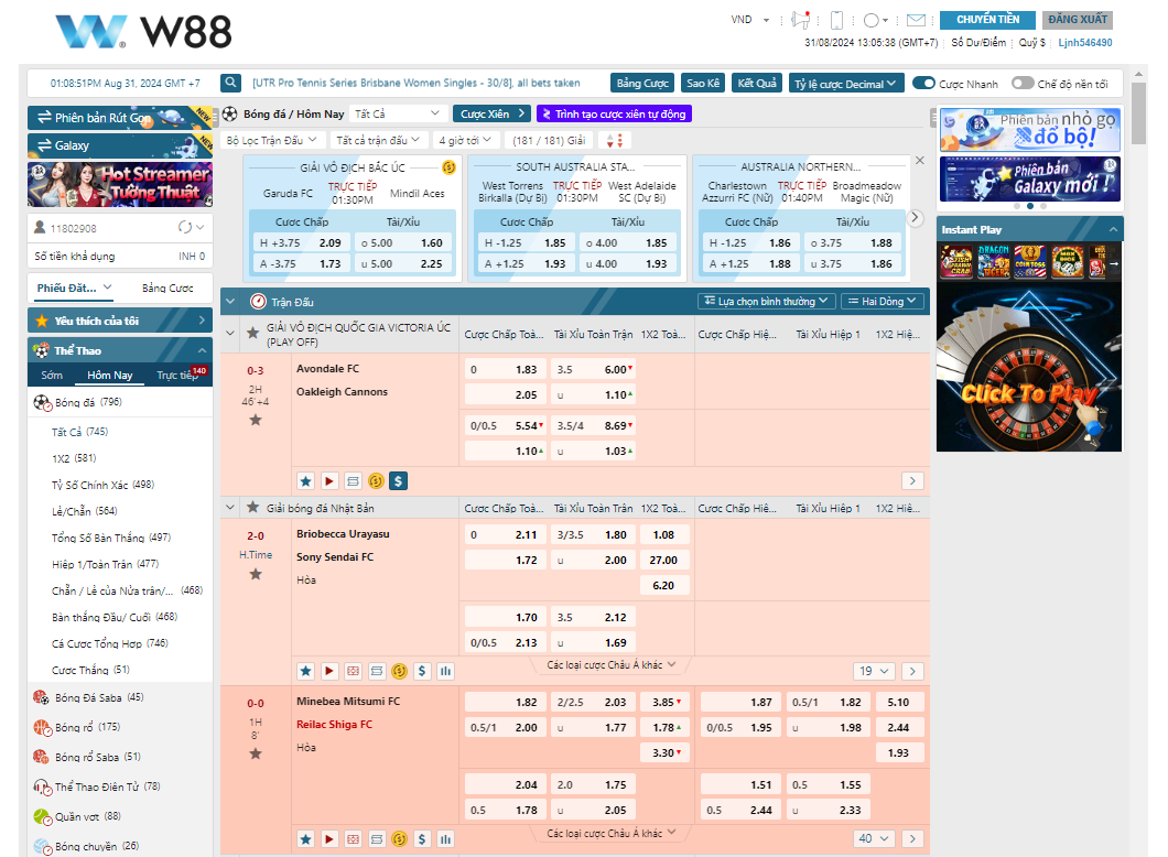 BTi - sảnh thể thao W88 với sự chuyên nghiệp, thời thượng