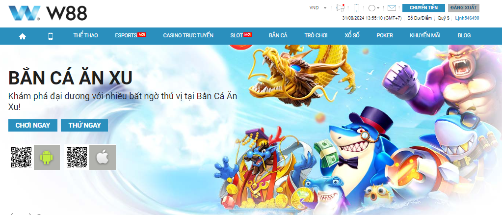 Bắn cá W88 CaiShen Fishing có nét quen thuộc nhưng cũng khá mới mẻ