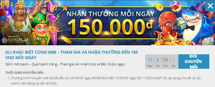 Bắn cá W88 dành cho ngư thủ rất nhiều khuyến mãi lớn