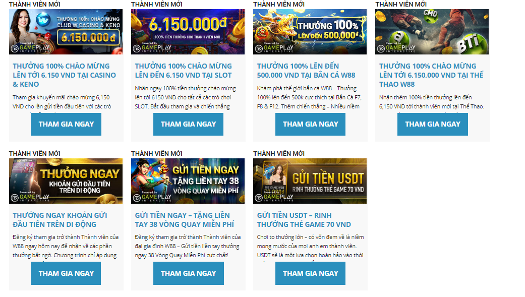 lợi ích khi nạp tiền w88 với nhiều khuyến mãi